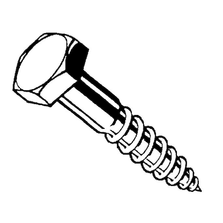 Midwest Fastener Lag Screw, 3/8 in, 2 in, Steel, Black E-Coat Hex Hex Drive, 4 PK 932723